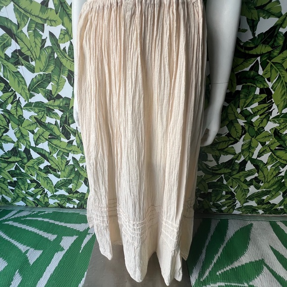 Cream Maxi Skirt | One size fits most, 100% Organic Cotton, Hand-made - Picture 3 of 3